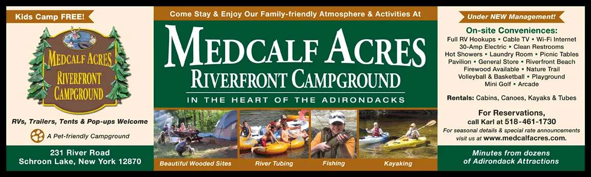 Medcalf Acres Riverfront Campground - Camping in the Adirondacks — hero image